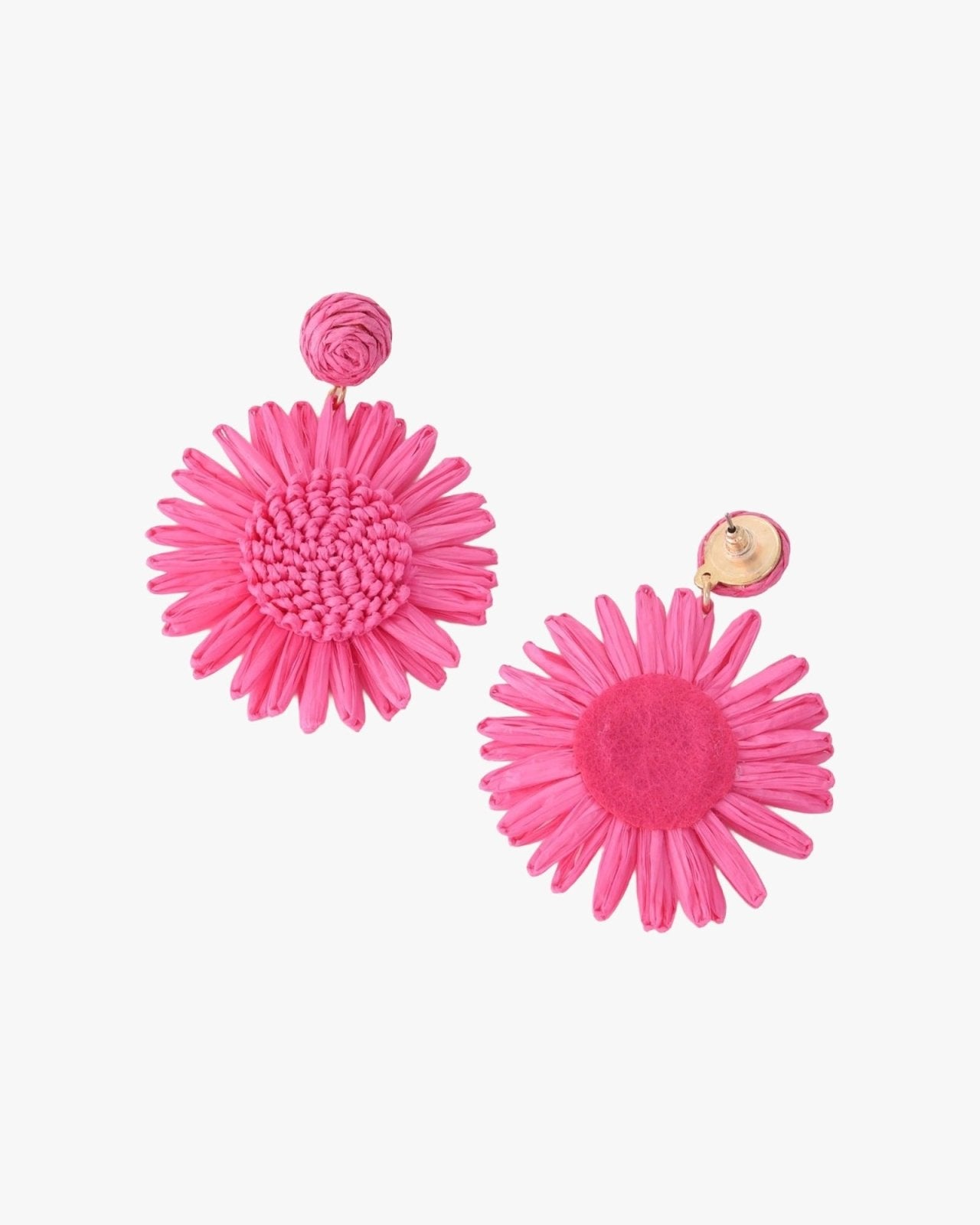 Vrolijke donkerroze bloemen oorbellen - Nouka